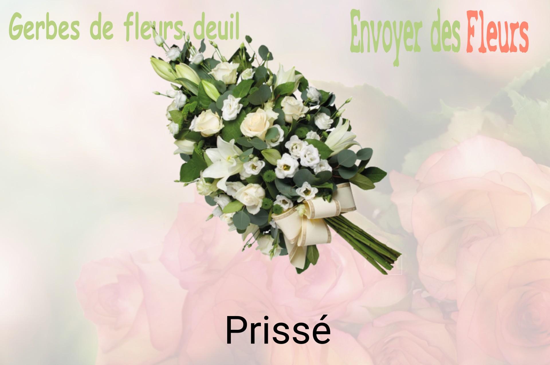 Gerbe de fleurs de deuil livrée à Prissé
